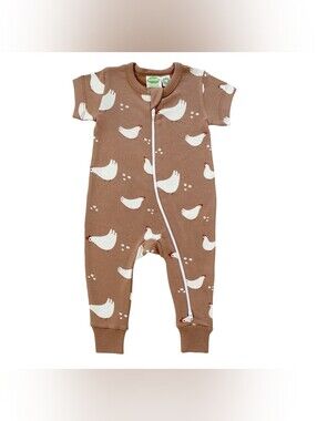 Parade Organics '2-Way' Zip Short Sleeve Romper